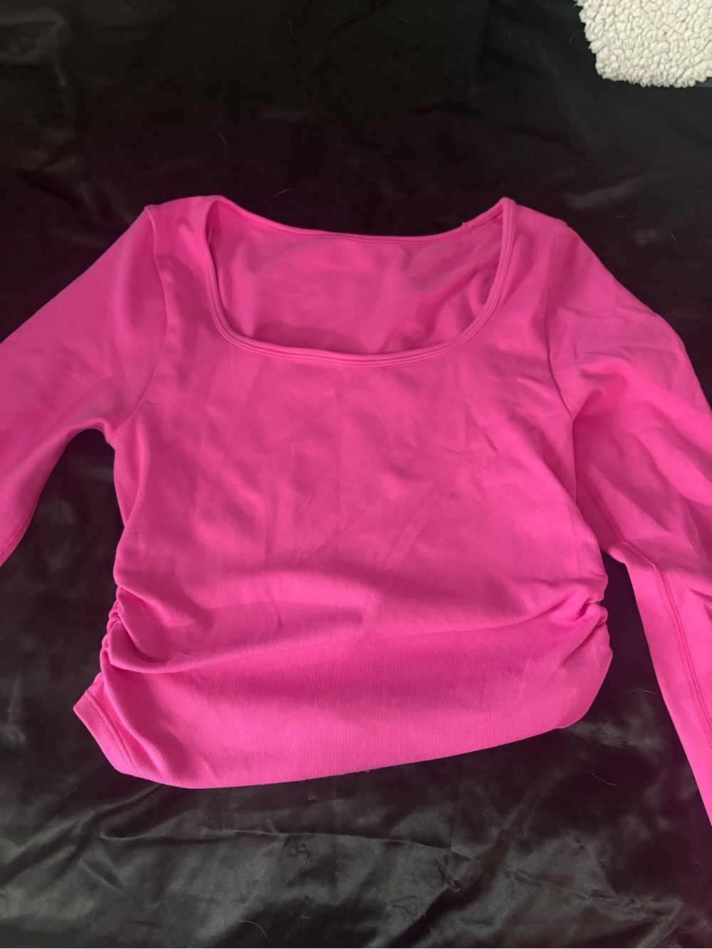 Women's Hot Pink Square-Neck Crop Top